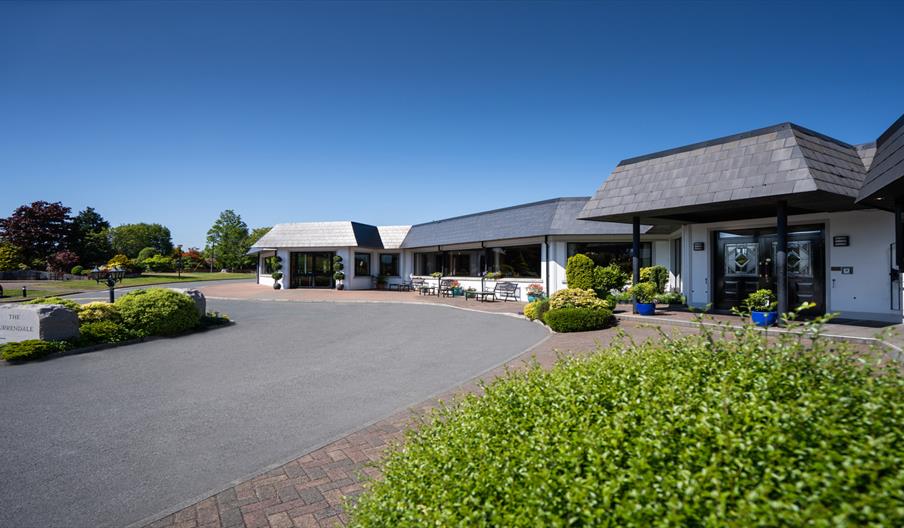 View of the front exterior of the Burrendale Hotel, Country Club and Spa, Newcastle, County Down, Northern Ireland.