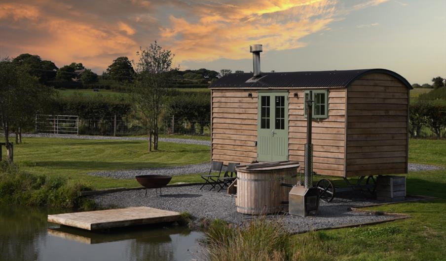 Accommodation exterior at dusk