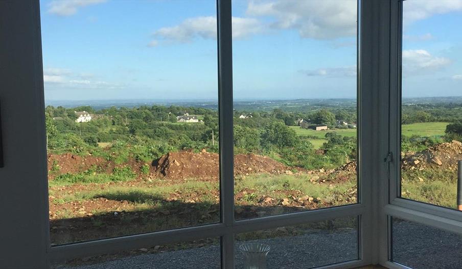 View of fields from inside the house