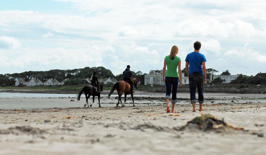 Couple Walking on Millisle Beach Park