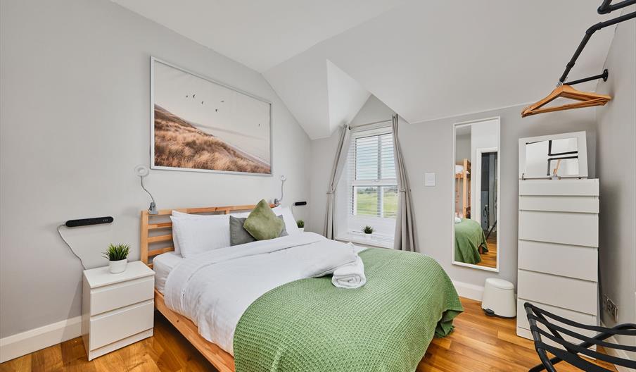 bedroom double bed with side tables