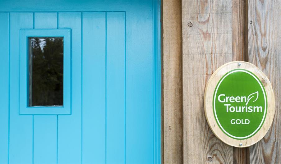 birch eco cottage front door