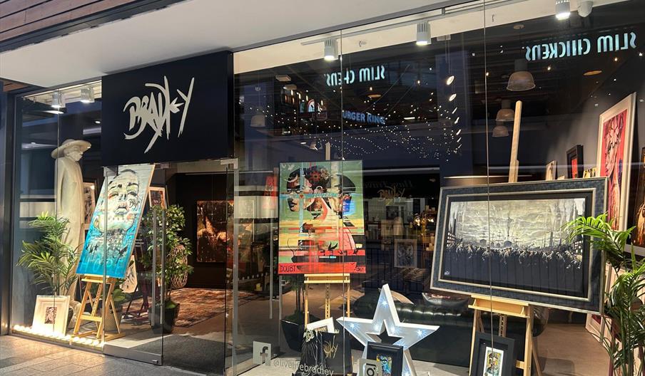 An image of the Terry Bradley Gallery in Victoria Square. This photograph depicts the front of the gallery.