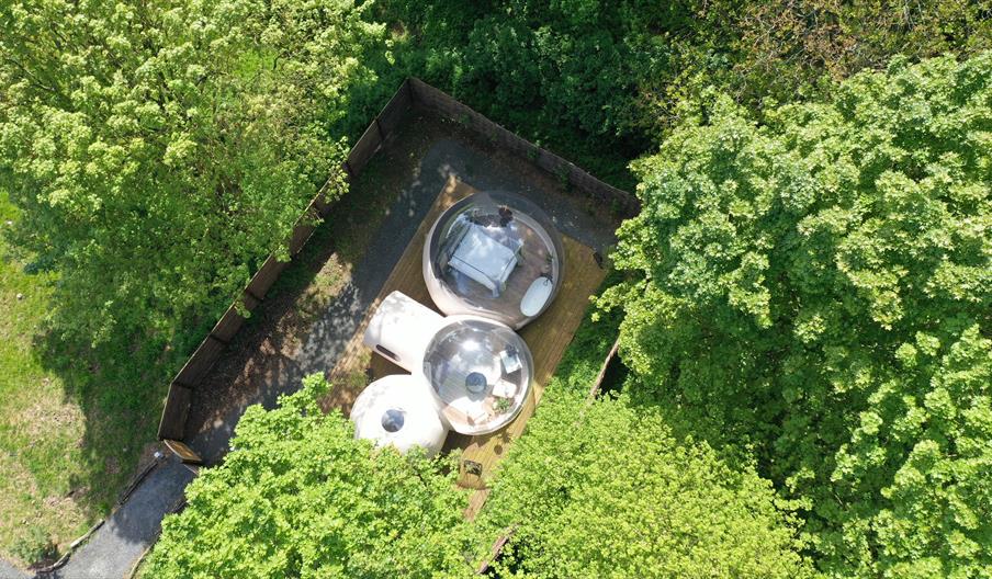 Bubble dome premium suite aerial view