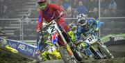 Arenacross riders on the track at The O2 Belfast.