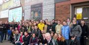 At the Peace Wall with Coiste Irish Political Tours