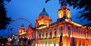 2. Belfast City Hall and Belfast Eye at dusk (credit   Beemar, Adobe Stock)