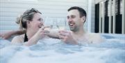 couple in hot tub
